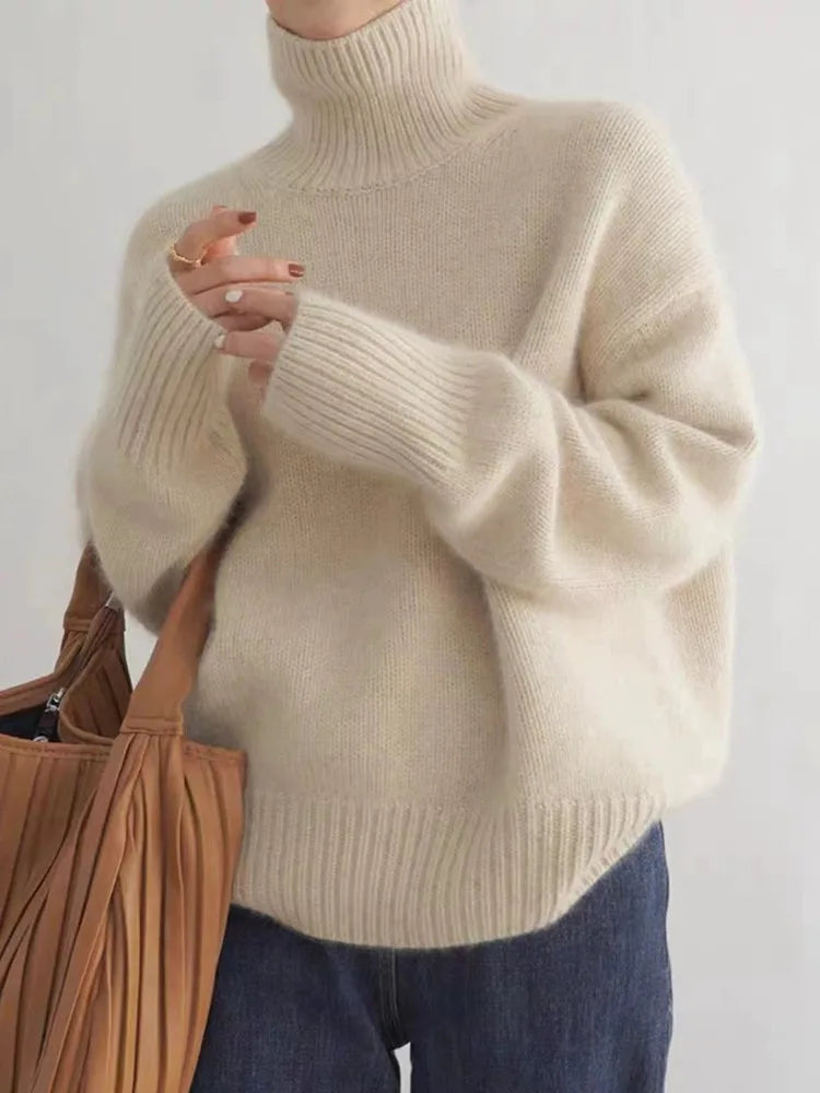 KRWN High-Neck Knit Sweater