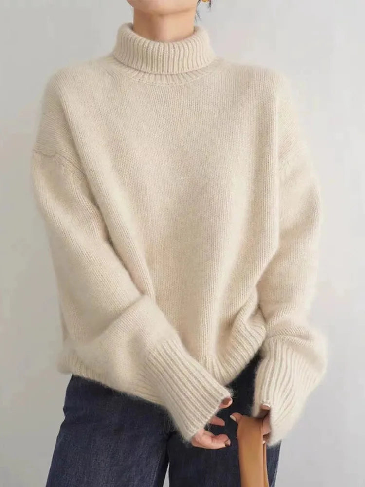 KRWN High-Neck Knit Sweater