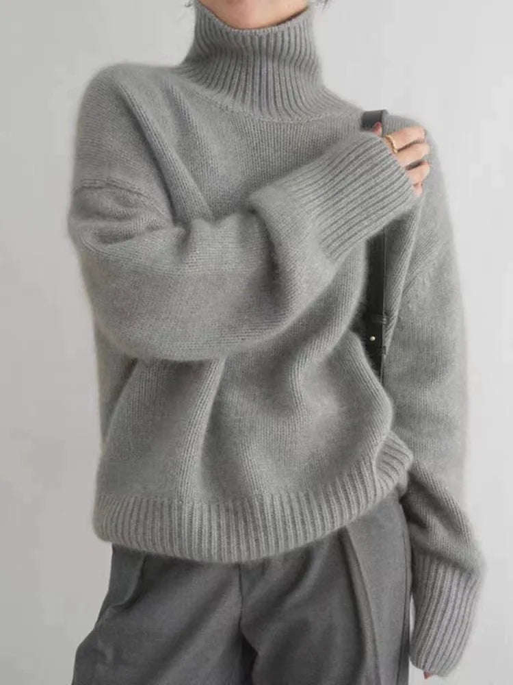KRWN High-Neck Knit Sweater