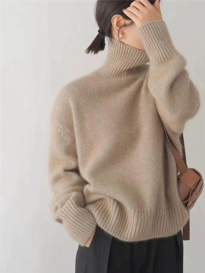 KRWN High-Neck Knit Sweater