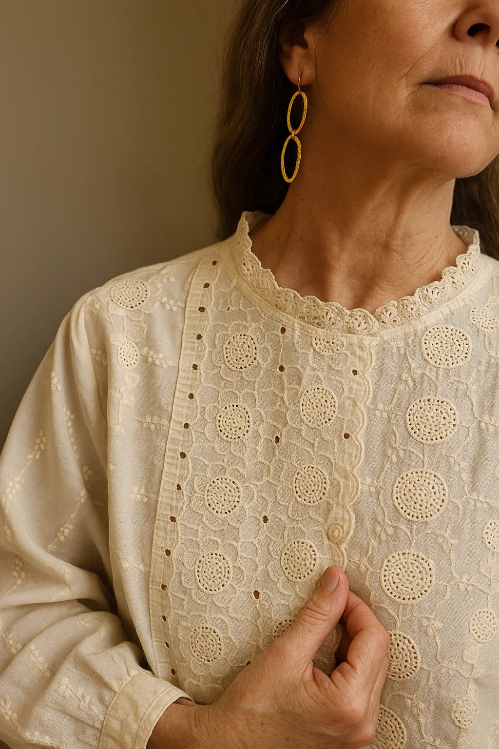Clair de Lune | Broderet bluse